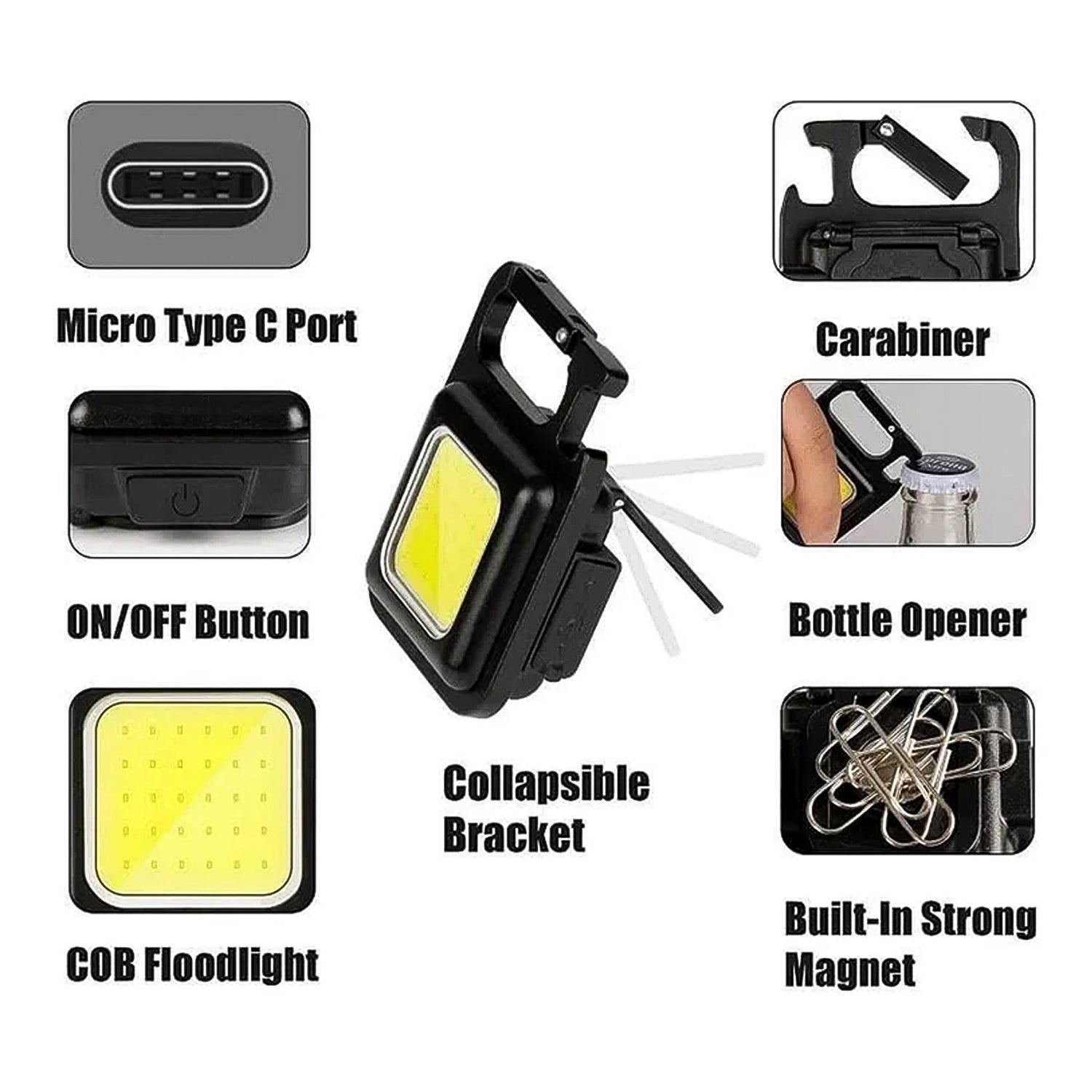4035 Rechargeable Keychain Mini Flashlight With 4 Light Modesultralight Portable Pocket Light With Folding Bracket Bottle Opener And Magnet Base For Camping Walking 4035 Rechargeable Keychain Mini Flashlight With 4 Light Modesultralight Portable Pocket Light With Folding Bracket Bottle Opener And Magnet Base For Camping Walking
